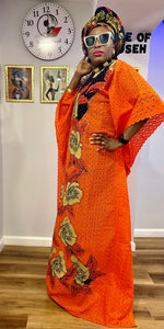 3-Piece Ankara patches Dry lace gown / auto gele #5