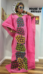 3-Piece Ankara patches Dry lace gown / auto gele #3