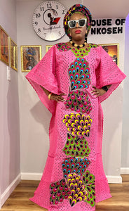 3-Piece Ankara patches Dry lace gown / auto gele #3