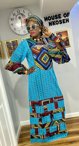 3-Piece Ankara patches Dry lace gown / auto gele #6