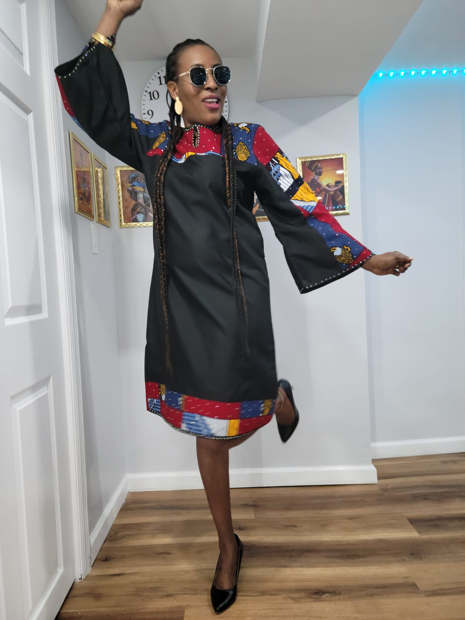 Jeans dresses hotsell with ankara patches