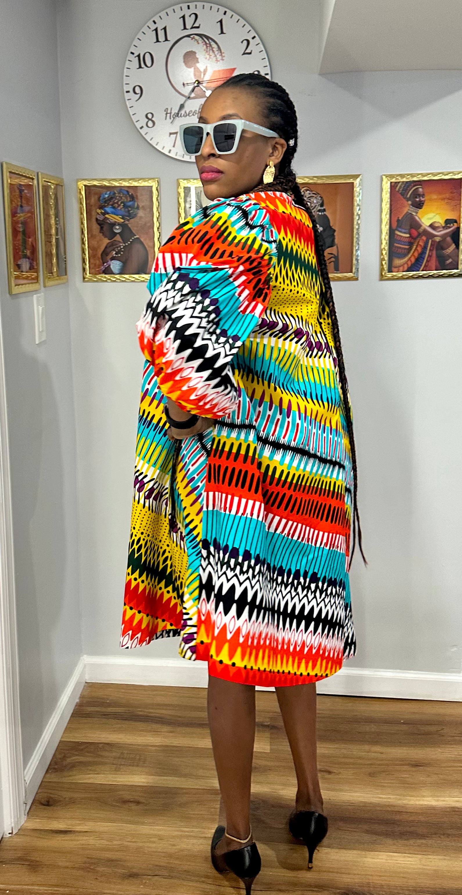 Ankara turtle neck office gown #4